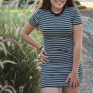 🆕Black And White Striped Dress